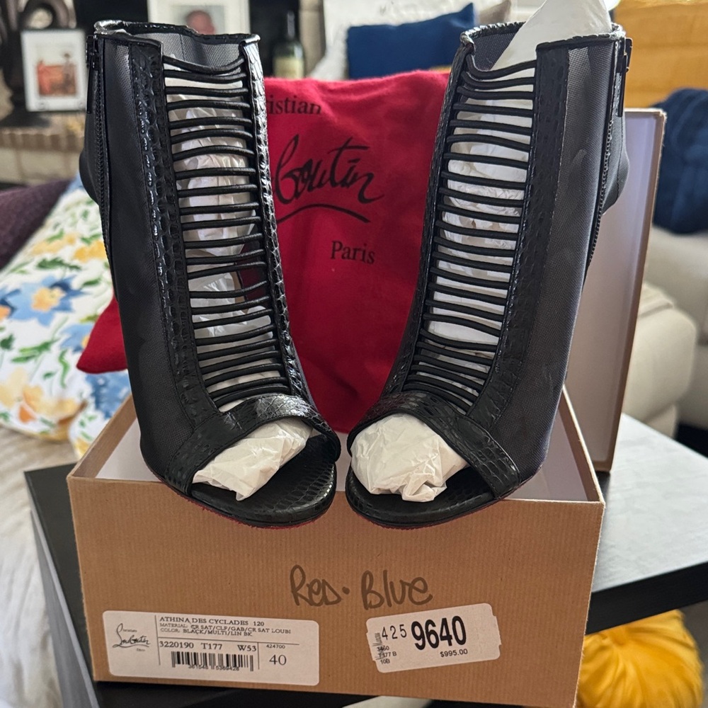 Christian Louboutin Black Strappy Heels